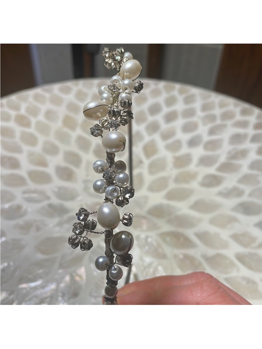 Pearl and Crystal Silver-Tone Bridal Headband